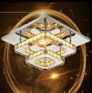 New Style square Shape <b>Ceiling</b> Lamp Stainless Steel Luxury Bedroom Led Crystal <b>Ceiling</b> <b>Light</b> for Living Room - Product Image 2