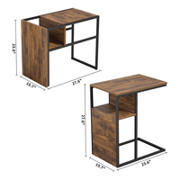 Tables d'appoint en marbre dorées en forme de C modernes et luxueuses avec chargeur sans fil USB pour salon et chambre à coucher