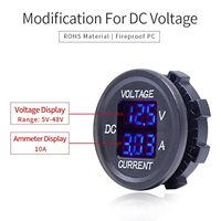 Voltmètre ampèremètre numérique étanche 2-en-1, affichage LED 12V DC, jauge de tension et de courant pour bateau marin