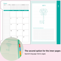 Agendas de luxe 2027, format A5, journal personnalisé avec couverture en PU à rayures verticales, poches cachées multicouches, pour cadeau d'affaires