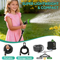Tuyau d'arrosage léger, tuyau d'eau non extensible avec buse, haute résistance ; résistant aux éclats ; anti-fuite ; ultra flexible