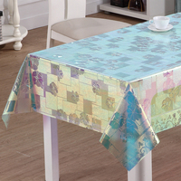 Nappe de table en vinyle arc-en-ciel RNPT avec motifs floraux, treillis diamanté et finition PVC irisée pour tables à manger