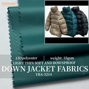 15D 500T Polyester Matte Soft Breathable Downproof Anti Splashing Anti Oil And Anti Fouling Down Jacket Fabric