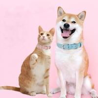 Collar de Perro de Cuero PU Rosa Suave, Collar Ajustable para Perros y Gatos Pequeños, Medianos y Grandes, Cómodo con Hebilla de Metal
