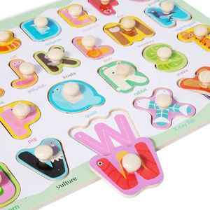 Rompecabezas de Madera Clásico con Botones Fáciles de Agarrar, Números y Alfabeto para Niños Pequeños, Juguete Educativo con Materiales Ecológicos - Product Image 2