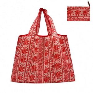 Custom Eco Friendly Reusable <b>Folding</b> Shopping Bag Portable Recycle Foldable Polyester Fabric Grocery Tote Shopping Bag - Product Image 3