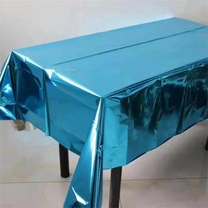 Nhà Máy Giá Sinh Nhật Trang Trí Dùng Một Lần Khăn Trải Bàn Nhựa Không Thấm Nước Nhôm Lá Đảng Bảng Vải - Product Image 1