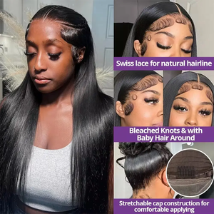 S Transparent Lace Front Perruques Brésiliennes Perruques de Cheveux Humains pour les Femmes Noires Brésilien Vierge Cheveux 13x4 180 Densité Lace Front Perruque - Product Image 5