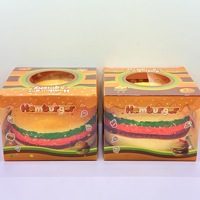 Hamburger réaliste surdimensionné, jouet à presser en caoutchouc à rebond rapide, jouet anti-stress de style alimentaire, jouet sensoriel pour la relaxation, emballé en boîte