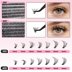 SP Lông Mi Cụm Lông Mi 240Pcs 30D 40D 50D C D Curl Dài Cá Nhân Lông Mi Hỗn Hợp Khay Tự Làm Lash Mở Rộng Kit - Product Image 6