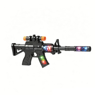 Pistolet jouet à balles souples simulées colorées HTL avec lumière et sons, pistolet jouet électrique avec pulvérisation de flamme et lanceur pour enfants