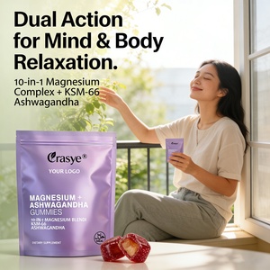 OEM/ODM 10-en-1 Gommes au complexe de magnésium avec Ashwagandha et L-Théanine - Soulagement du stress, soutien osseux et relaxation - Product Image 2