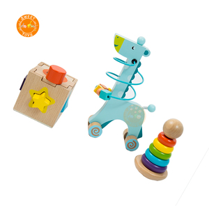 Jouets éducatifs en bois de haute qualité 3-en-1 <span class=keywords><strong>jeu</strong></span> de balle de cerf géométrie <span class=keywords><strong>LCL</strong></span> arc-en-ciel pile jouets garçons et filles - Product Image 2