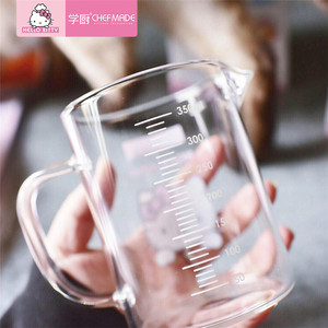 CHEFMADE Outil de Cuisine Petit 350ml Transparent Haute Tasse à Mesurer <span class=keywords><strong>En</strong></span> <span class=keywords><strong>Verre</strong></span> Borosilicate Avec Mesure - Product Image 2