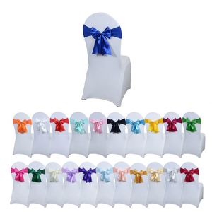 Wholesale Bow <b>Tie</b> <b>White</b> Sashes Event Decorative Chair Sash for Wedding - Product Image 3