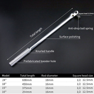 Clé à douille universelle pour barre <span class=keywords><strong>de</strong></span> rupture <span class=keywords><strong>de</strong></span> 1/2 pouce, en chrome vanadium, type F, pour <span class=keywords><strong>direction</strong></span> - Product Image 6