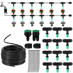 Sprrain Garden Drip Irrigation Kit with Adjustable Nozzle-Plastic Material for Greenhouse Use