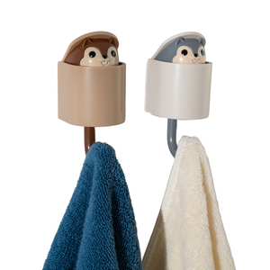 Anya Bán Buôn Nhà Bếp Phim Hoạt Hình Sáng Tạo Dễ Thương Động Vật Móc Áo Treo Tường Mạnh Mẽ Nhựa ABS Tự Dính Sóc Tường Móc - Product Image 1