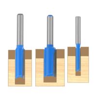 Jeu de 3 fraises droites en carbure monobloc, acier à carbone moyen 45HRC, revêtement en poudre de polyester, pour routeur CNC, fraisage du bois ODM
