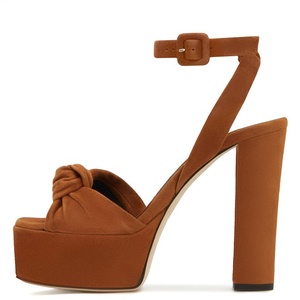 Sandali con Plateau e Tacco Grosso da Donna con Cinturino alla Caviglia e Nodo 2024 - Product Image 6