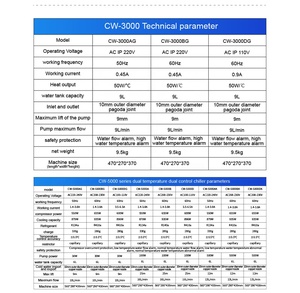 Máquina de Refrigeración Industrial 6L 50Hz 60Hz 220V 110V CW5200 Enfriador de agua Enfriador láser CO2 para corte por láser - Product Image 4