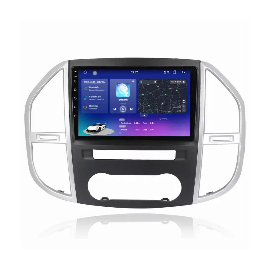 メルセデスベンツVクラス3W4472014-2020BtWifiラジオステレオGps用Android13 8コア音声制御QLEDカーDVDプレーヤー