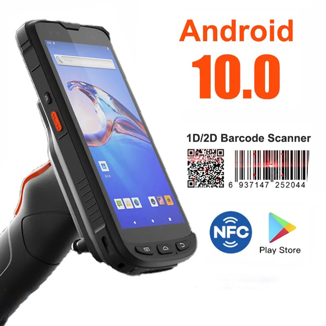 Portable Barcode Scanner Android 10 5.5" Touch Screen 9000mah 4G Wifi 1D 2D Laser Scanner Zebra 4710 PDA with Rfid Nfc Reader