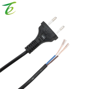 Cable de alimentación de dos núcleos con enchufe brasileño, 2 enchufes, extremo desnudo negro, estándar brasileño, eléctrico, de cobre puro - Product Image 3