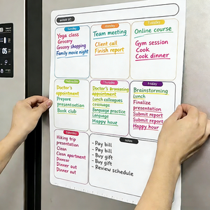 Tableau de messages pour planificateur hebdomadaire, autocollant magnétique effaçable à sec pour réfrigérateur - Product Image 3
