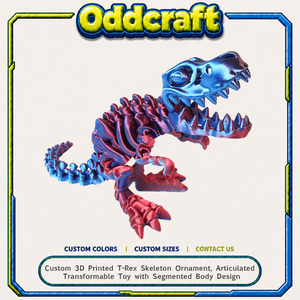 Esqueleto de Tiranosaurio Rex Impreso en 3D Personalizado, Juguete Articulado Transformable con Diseño de Cuerpo Segmentado, Escala 1/12 - Product Image 1