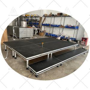 कॉन्सर्ट आउटडोर प्रदर्शन एल्यूमीनियम समायोज्य ऊंचाई उपयोग किए जाने वाले प्लेटफ़ॉर्म प्लाईवुड पोर्टेबल चरण - Product Image 3