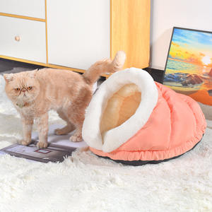 Мягкие лежанки для кошек, моющиеся Тапочки в форме пещеры, гнездо для кошек, щенков, собак, персонализированная кровать для питомцев - Product Image 2