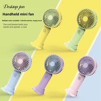Mini ventilateur portatif, chargement USB, 3 vitesses, batterie intégrée, silencieux, support de téléphone portable, petit ventilateur électrique, moteur à balais