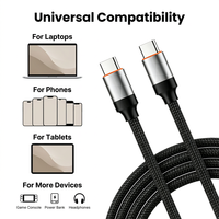 Câble de charge rapide USB C vers USB C en nylon tressé durable, puissance 60W/100W et transfert de données 480 Mbps pour ordinateur portable, téléphone, tablette