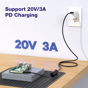 Câble USB C court avec interrupteur marche/arrêt 10 Gbps [1 pied], câble USB 3.1 Type-C vers C avec interrupteur prenant en charge la vidéo/les données/la charge rapide PD 20V/3A - Product Image 5