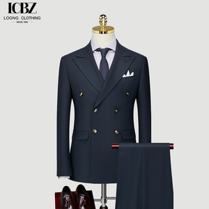 <span class=keywords><strong>Costume</strong></span> de marié de Style britannique hommes <span class=keywords><strong>costume</strong></span> de robe de mariée coupe formelle professionnelle à double boutonnage pour hommes - Product Image 2