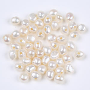 Perles d'eau douce baroques Zhuji à grand trou, 8-9 mm, faites à la main, double face, côté clair, matériel de bricolage, perles colorées en vrac - Product Image 4