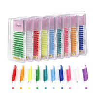 Extensions de cils colorées bleues, vertes, rouges, grises, jaunes, blanches, violettes, roses, noires, vente en gros