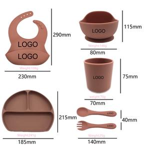 Assiettes en Silicone pour enfants, ensembles d'assiettes pour bébé, plat d'alimentation pour bébé, aspiration vaisselle en Silicone, bol avec cuillère - Product Image 4