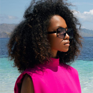 Gafas de sol Hrh para mujer, montura negra, lentes de PC, protección UV400, gafas de sol de moda para exteriores, para fiestas y escenarios - Product Image 2