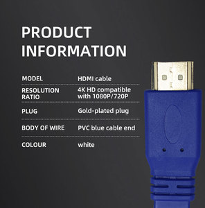 1.5M HDMI <span class=keywords><strong>pas</strong></span> <span class=keywords><strong>cher</strong></span> plat HDMI 1.4 câble 3D 1080P <span class=keywords><strong>4K</strong></span> mâle à mâle PVC veste HDTV câble 1.5M en bleu - Product Image 5