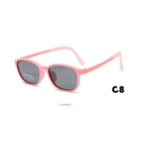 Lunettes de soleil carrées polarisées TR à monture intégrale pour enfants, protection UV %, accessoires de plage et d'extérieur tendance
