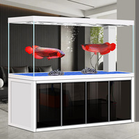 Aquarium rectangulaire fermé en verre ultra-blanc pour poissons dragons, sans eau, ultra-grand, avec filtre de fond, pour salon