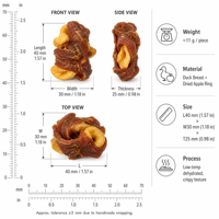 Friandise pour chien OEM ODM : Bouchée de viande et de fruits séchés à basse température, enveloppée de canard, hypoallergénique, riche en protéines, sans céréales