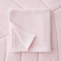 Couverture bébé élégante en coton gaufré à maille dentelle, légère, pliable et portable, 100 % coton, pour toutes les saisons