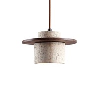 Lustre moderne en pierre de grotte jaune, style Wabi Sabi, LED, rond, pour bar, comptoir, îlot, salle à thé, salle à manger, lampe suspendue