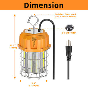 Lámpara de Trabajo LED Temporal de 15000LM 100W HID/HPS, Portátil, Colgante, con Gancho Resistente para Obras de Construcción y Talleres - Product Image 4