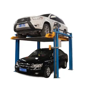 Elevador de estacionamiento para coche con sistema de apilamiento doble de cuatro postes aprobado por CE