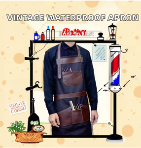 G-favor Tablier de Barbier en Toile Personnalisé de Haute Qualité, Style Vintage, Élégant, Imperméable, avec Sangle en Cuir, pour Restaurant et Bar - Product Image 2