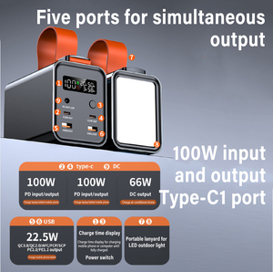Customized Portable 100w Powerbank Power Banks for Laptop Station 60000mah 30000mah Bank 60000mah Solar Power Bank for Home Outs - Product Image 5
